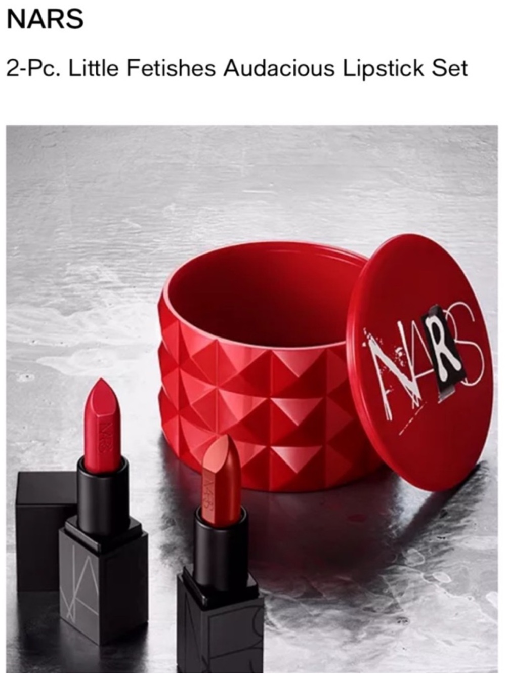 NARS Red Lipstick Set , shade Rita & Mona Creamy Satin Finish